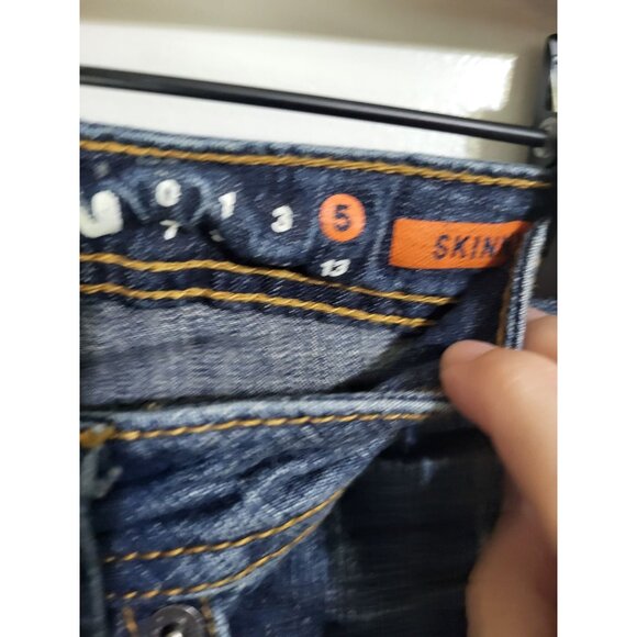 HANG TEN Juniors SZ 5 y2k Skinny Distressed Denim Jeans Low Rise - Picture 6 of 9